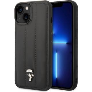 Karl Lagerfeld Quilted Puffy Ikonik Logo iPhone 14 Hybrid Cover - Sort