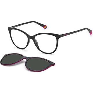 Polaroid Kvinde PLD 6138/CS 807/M9 Solbriller Plast Sort Grå Cat Eye Clip-on