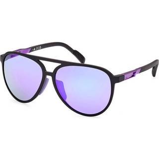 Adidas Sport Unisex SP0060 02Z Solbriller Injiceret Sort-opaque Violet Firkantet Spejlet Skygge
