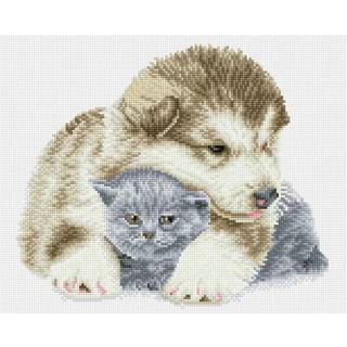 Diamond Dotz Squares 33 x 41 cm - Hund og kat