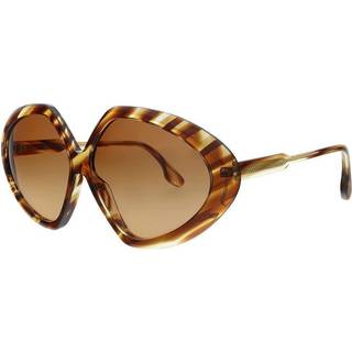 Victoria Beckham Kvinde VB614S 211 Solbriller Plast Havana Brun Geometrisk