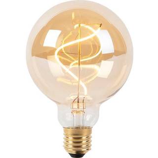 Sæt med 5 E27 dæmpbare LED spiral glødelamper G95 goldline
