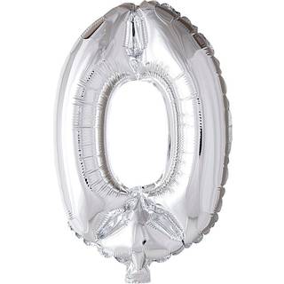 Sølv Folieballon Tal 0 - 41 cm til Festligheder