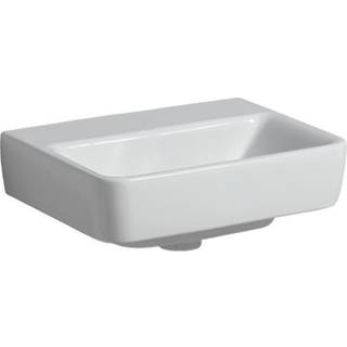 Geberit Renova Plan håndvask: Hvid / KeraTect, B=45cm, H=17cm, T=34cm, Hanehul=Uden, Overløb=Uden
