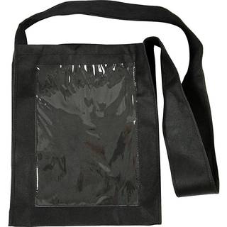 Praktisk sort mulepose med plastlomme, 40x34x8 cm