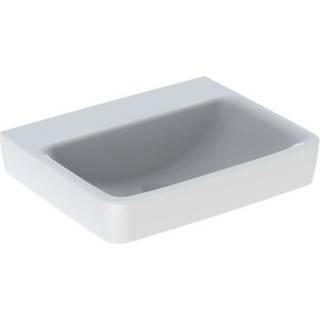 Geberit Renova Plan håndvask: B=55cm, T=44cm, Hanehul=Uden, Overløb=Uden, Hvid / KeraTect