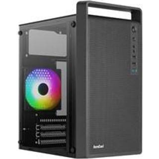 AEROCOOL CS-109-G-BK-v1 - MT - ATX - sidepanel med vindue (hærdet glas) - ingen strømforsyning (ATX) - sort - USB/Lyd