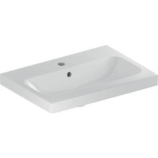 Geberit iCon Light håndvask kompakt: B=60cm, T=42cm, Hanehul=Midtpå, Overløb=Synlig, Hvid