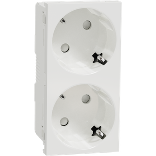 Schneider 2xschuko socket 2p+e screwless white