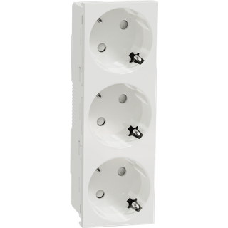 Schneider 3xschuko socket 2p+e screwless white