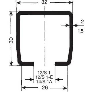 Nord Tech Skinne profil C 1,5 milimeter-4 meter, s1 a