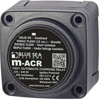 Skillerelæ Blue Sea Systems m-Series Automatic Charging Relay, 12 - 24 V, 65 A, med tilslutning til 2 batterier