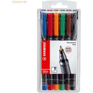 Stabilo 842-6 Fine OH pen 0,7mm etui m. 6 penne