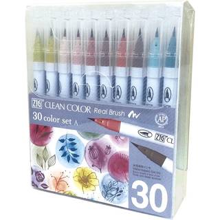 Kuretake Zig Clean Color Real Brush Nye 30 farver med fleksible b?rste tip akvarelpenne til at male tegning kalligrafi og b?rste bogstaver til ku