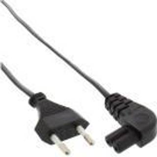 Lysnetkabel med vinklet IEC 320 C7 netstik (8-tals) - 0.5 m