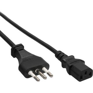 Italiensk 230V strømkabel til C13 stik - Sort - 3 m
