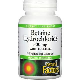 Natural Factors – Betainhydrochlorid med Fennikel 90 kapsler