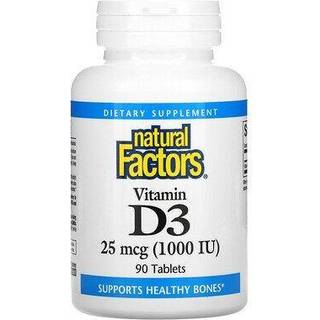 Natural Factors – Vitamin D3 25 mcg (1,000 IU), 90 tabletter