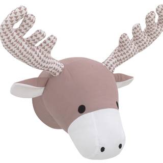Nojo Brown og White Moose Plush Head Wall D? Cor