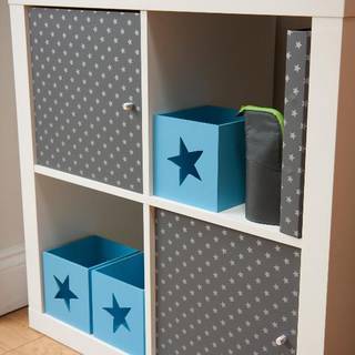 Mønstret folie-Grey Stars-2 meter rulle-45 cm