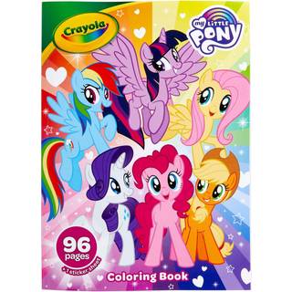 Crayola My Little Pony farvebog med klistermærker – 96 sider til børn i alderen 3–6 år (piger og drenge)