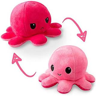 Teeturtle - den originale reversible bl?ksprutte plushie - lyserosa + m?rk lyser?d - s?d sensorisk fidget -udstoppede dyr, der viser dit hum?r 4