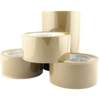 6 x Q-connect pakketape 50mm x 66m brun
