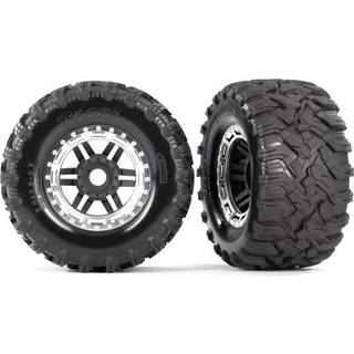Traxxas - TRX8972X - Maxx® dæk limet på 2.8″ fælge med sølv kant og 17mm hex – 2 stk
