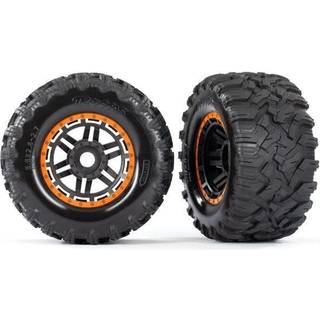 Traxxas - TRX8972T - Maxx® dæk limet på 2.8″ fælge med orange kant og 17mm hex – 2 stk
