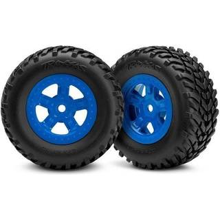 TRAXXAS 7674 Tires& Wheels SCT Blue 1/18 (2)