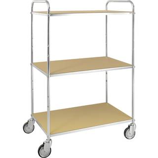 Kongamek 94 x 54 Elektrogalvaniseret ESD-hyldevogne, 3 hylder
