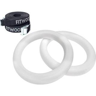 FitWood ULPU MINI Gymnastikringe 28mm - Hvid overflade / Sort Strop