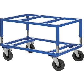 Kongamek pallevogn m/bremse 1200x800x655mm blå 800kg