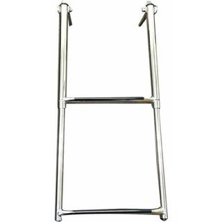 Foldbar teleskopstige til badeplatform, rustfrit stål, 2 trin, 79 cm, 25.4 cm