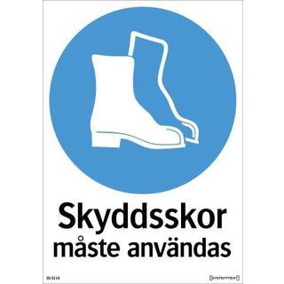 Skilt Sikkerhedssko påbudt 297 x 210 mm