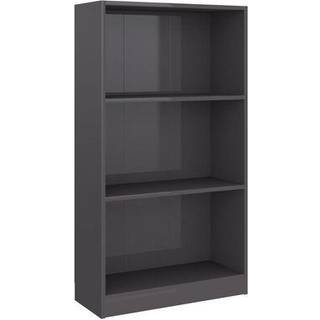 bogreol med 3 hylder 60x24x109 cm konstrueret træ hvid