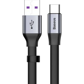 Baseus Nimble fladt Lightning kabel med klemme - 23cm - Sort