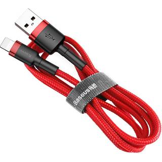 BaseusCafule USB til Lightning-kabel 0,5m - Flettet Rødt