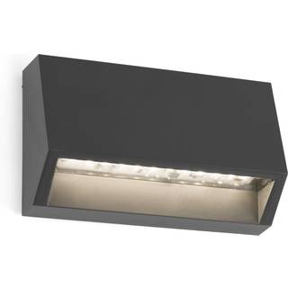 Must udendørs LED-væglampe, kantet, bredde 9,6 cm