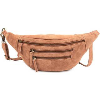 Style Cinta i støvet cognac (kun to stk. på lager). Flot kombineret bumbag / bæltetaske i smukt ruskind