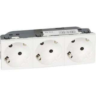Legrand Mosaic stik schuko 3x2p+e 16a 6m hvi