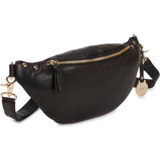 Style Lizard i sort m. guld. Super fed bumbag i læder i perfekt mellemstørrelse.
