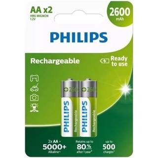 Philips R6B2A260/10 Genopladlig Batteri AA 2600 mAh 2-stk