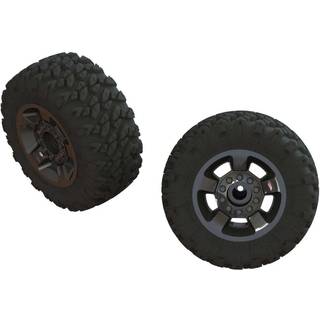 ARRMA ARA550053 Ragnarok Mt Tires ST Glued Black Chrome