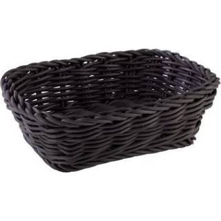 Brødkurv sort flet 19x13x6 cm Tåler opvaskemaskine