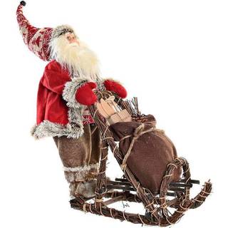 Dekorativ figur DKD Home Decor Rød Grå Træ Julemanden 42 x 22 x 48 cm