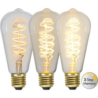 Star Trading - LED LAMP E27 ST64 Dekoleret spiralklar 3 -trin hukommelse - 4.0W - 2100k - 3 -trin -DIM (hukommelse)