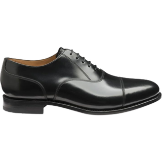 Loake Loake Black Polished Leather Plain Toe Cap Oxford Shoes