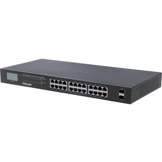 Intellinet 24-Port      2 SFP Ports, LCD Display, IEEE 802.3at/af Power over  ( / ) Compliant, 370 W, Endspan, 19 Rackmount (Euro 2-pin plug) Switch 24-porte Gigabit  PoE+