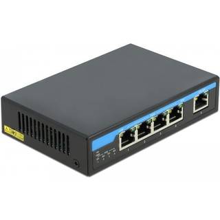 Delock - Ethernet Netværks Switch - 4 Port PoE + 1 RJ45